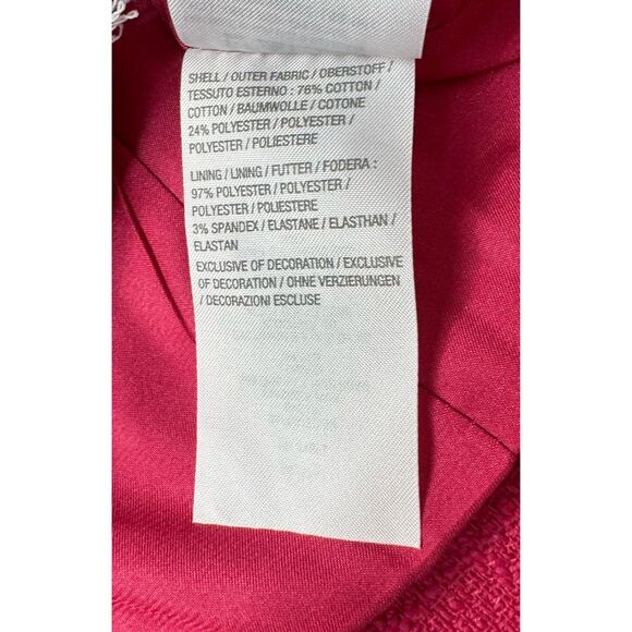 QVC Susan Graver Tweed Shawl Collar Blazer w/ Fray Trim Pink&White NWOT Size 18W - Picture 8 of 10